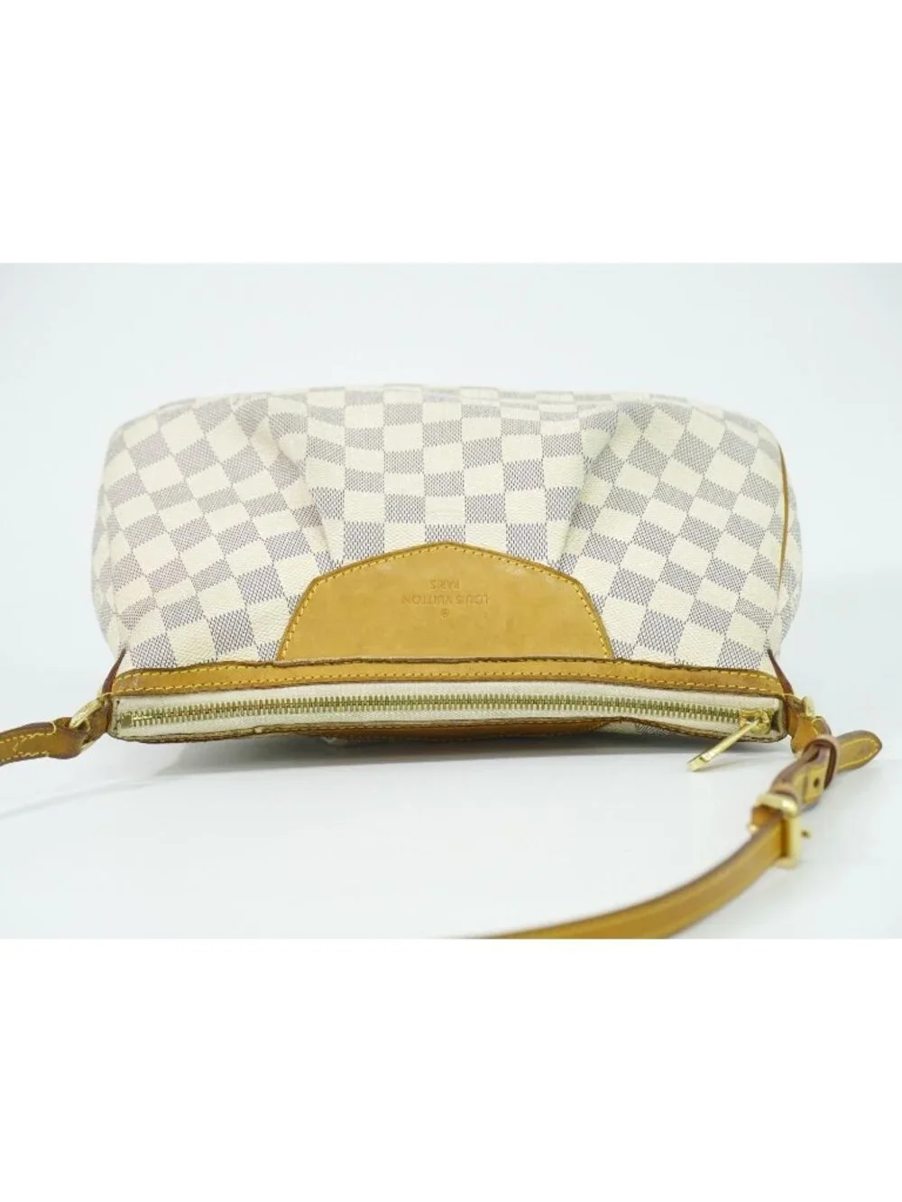 Louis Vuitton LV Siracusa PM Damier Azur Shoulder Bag Pochette White Gray